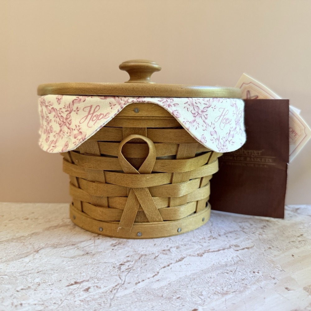 Longaberger Horizon of Hope Basket 2007 Signed American Cancer Society D-Shape
